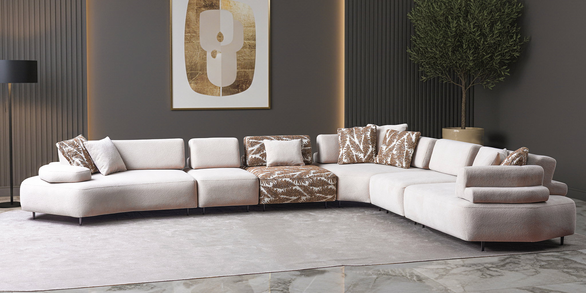 Puzzle Köşe Koltuk Takımı Beyaz