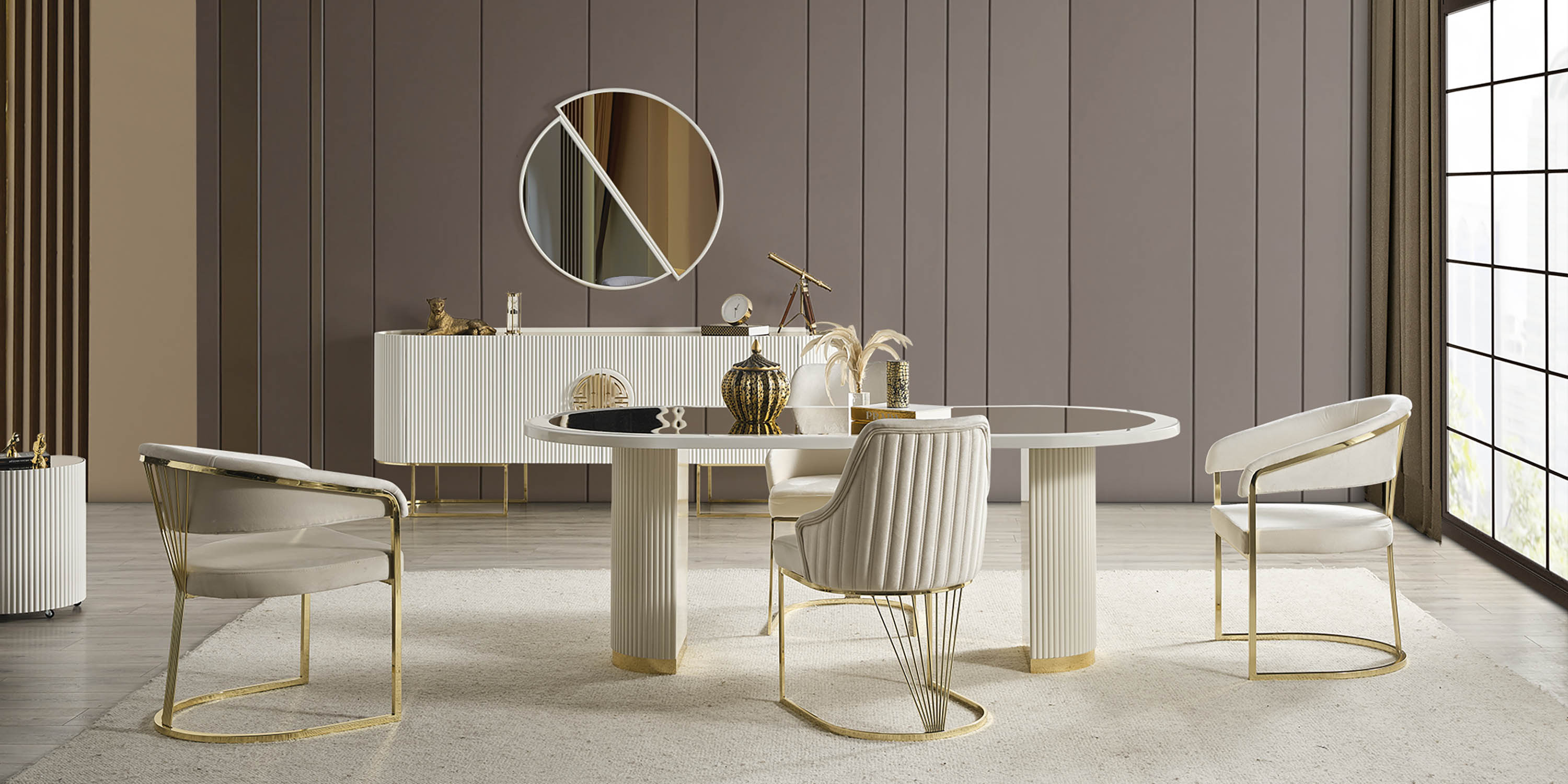 Gucci Yemek Odası Takımı Ekru