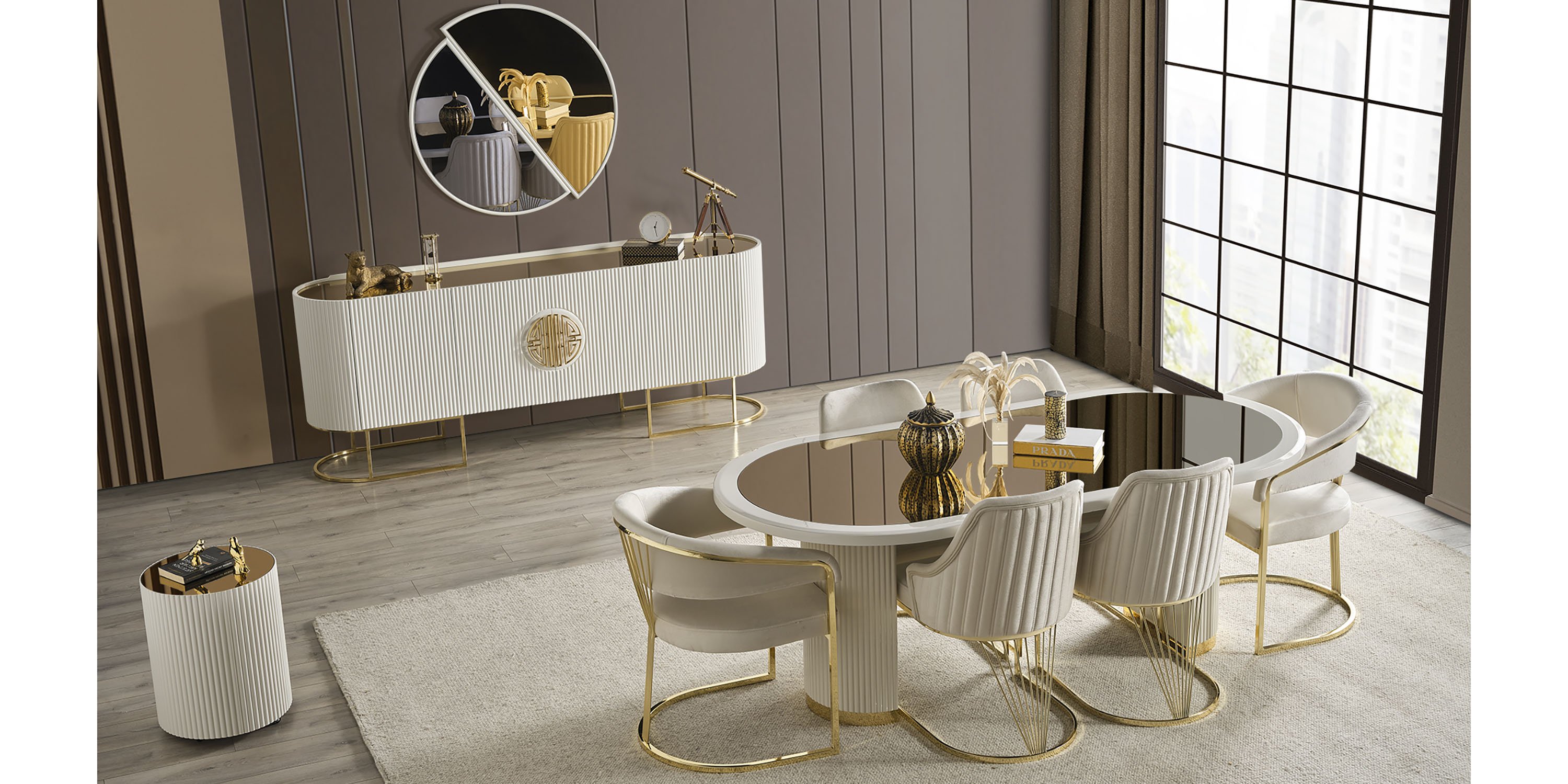 Gucci Yemek Odası Takımı Ekru