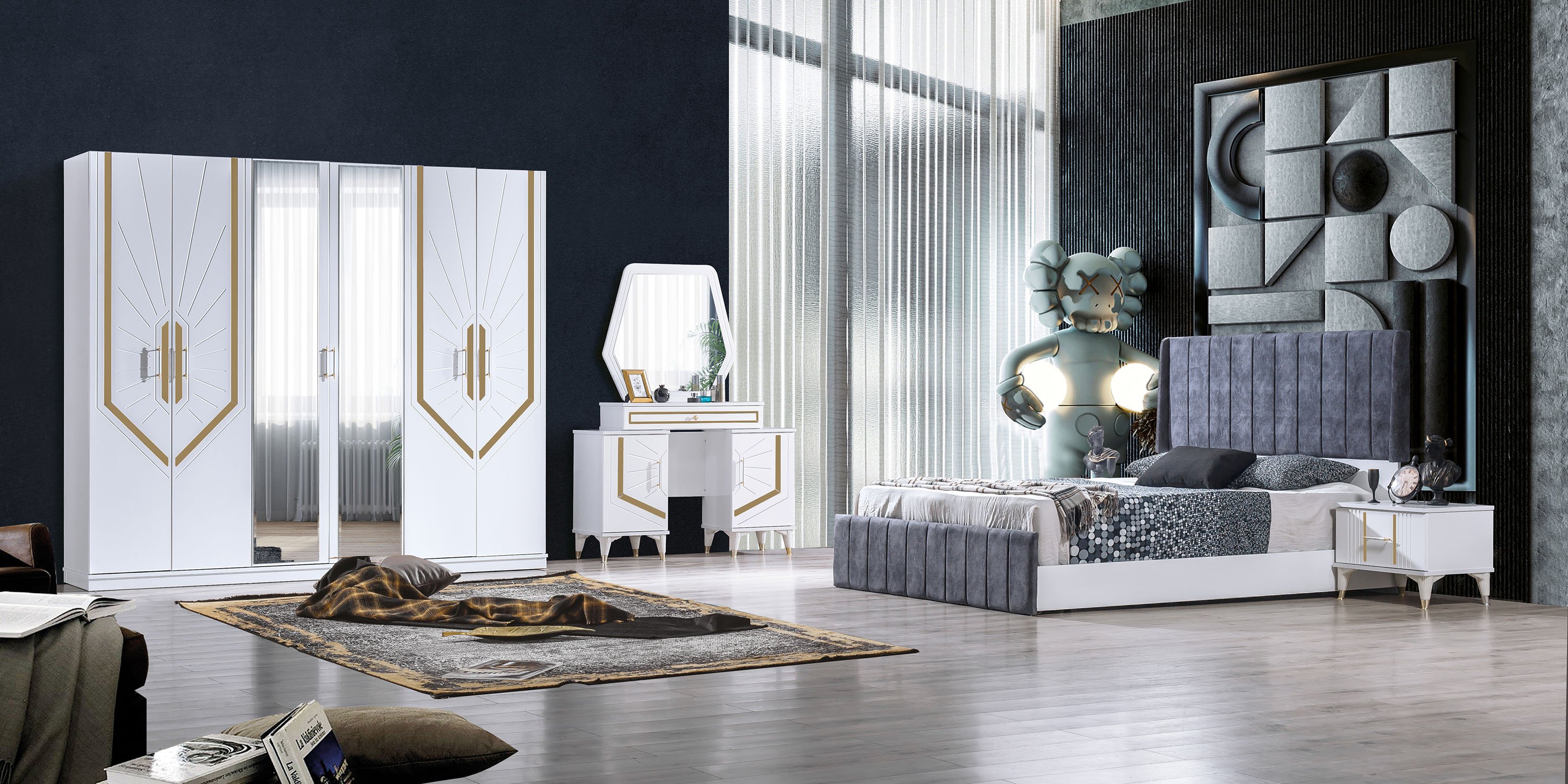 Güneş Yatak Odası Takımı Beyaz