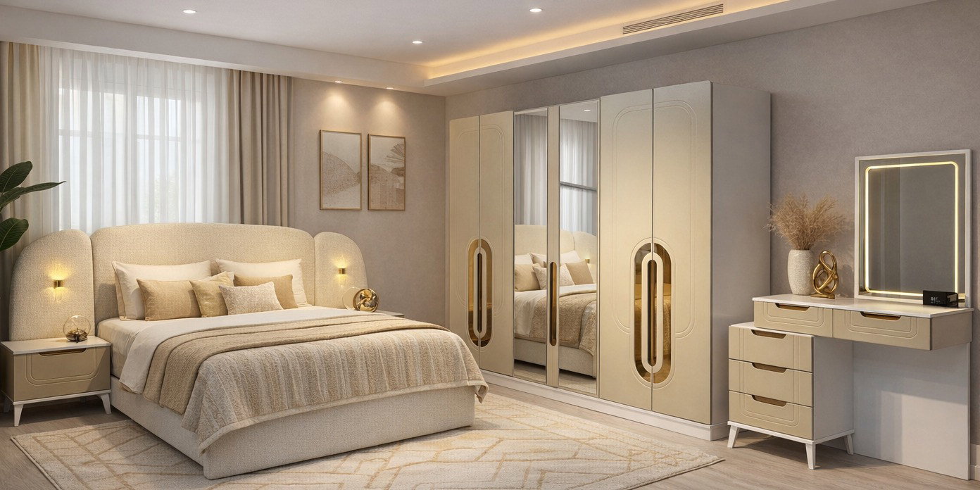 Luna Yatak Odası Takımı Kum Beji