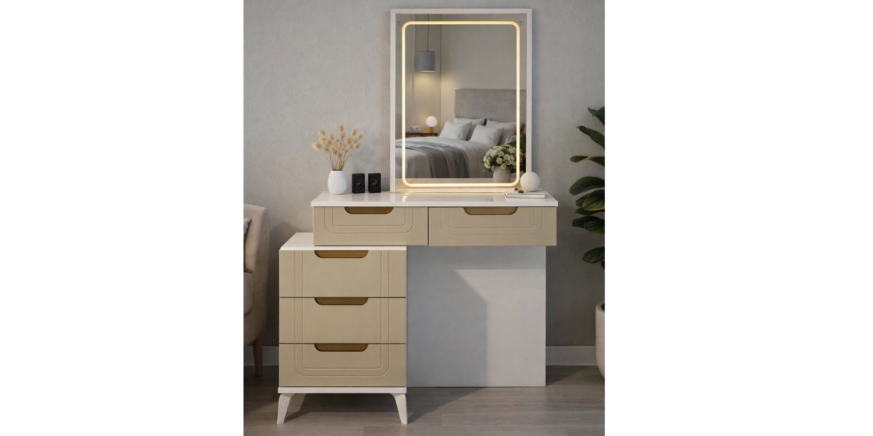 Luna Yatak Odası Takımı Kum Beji