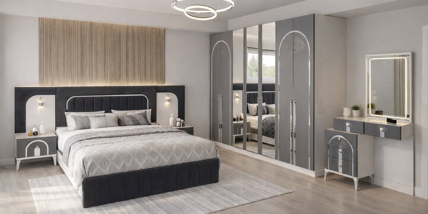 Safir Yatak Odası Takımı Antrasit