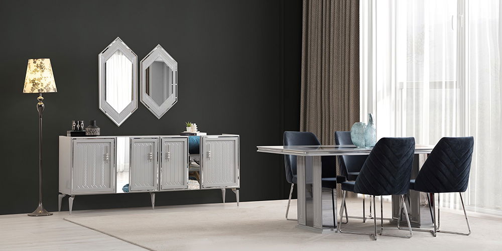 Velar Yemek Odası Takımı Sis Gri