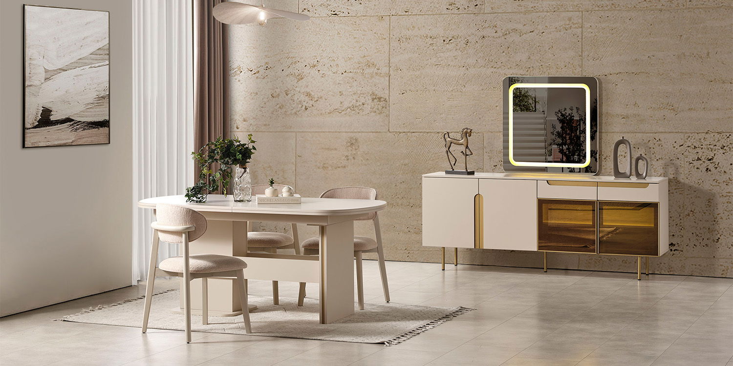 Zara Yemek Odası Takımı Gold