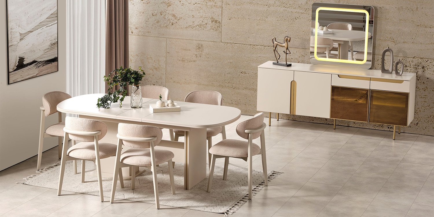 Zara Yemek Odası Takımı Gold