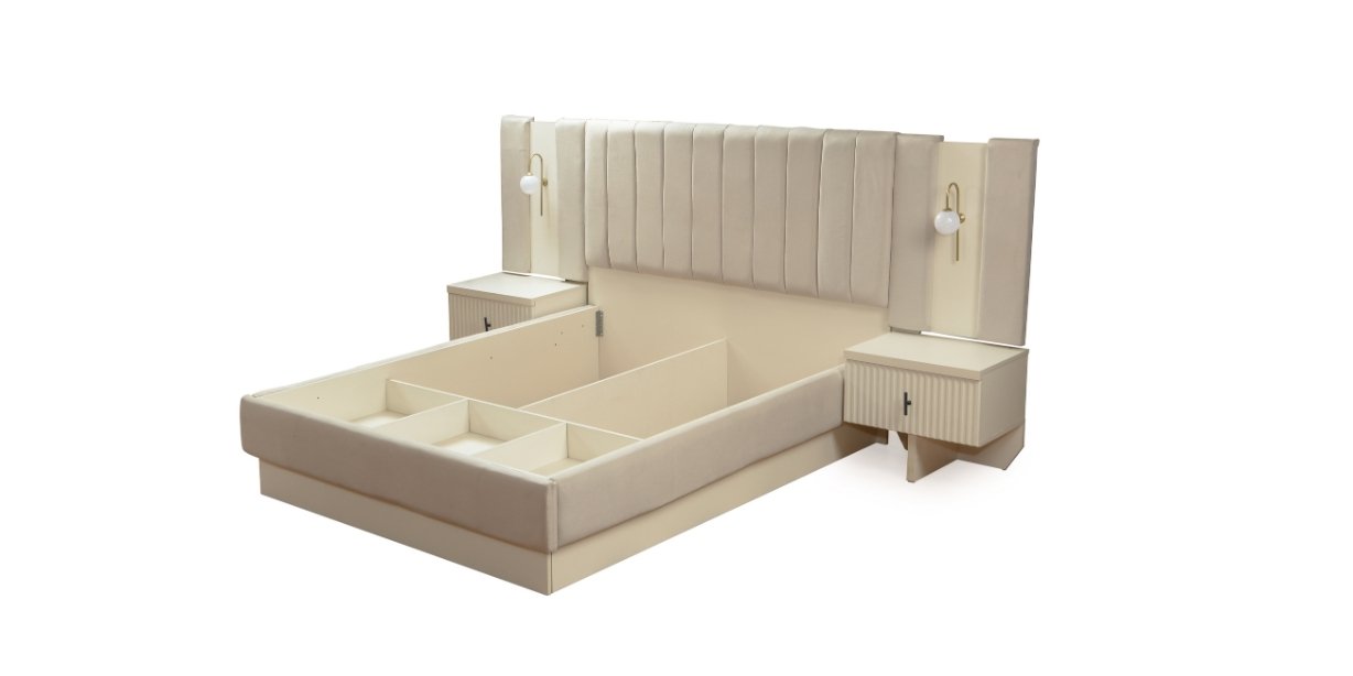 Asel Yatak Odası Takımı Siyah Detaylı