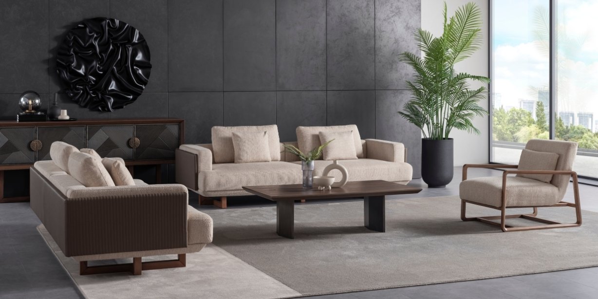 Cross Ceviz Koltuk Takımı