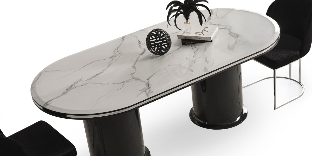 Cartier Antrasit Yemek Odası Takımı