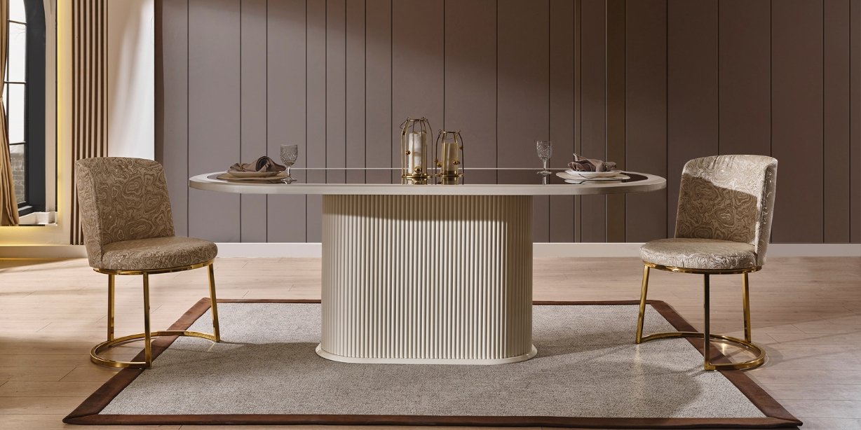 Gucci Ekru Gold Yemek Odası Takımı