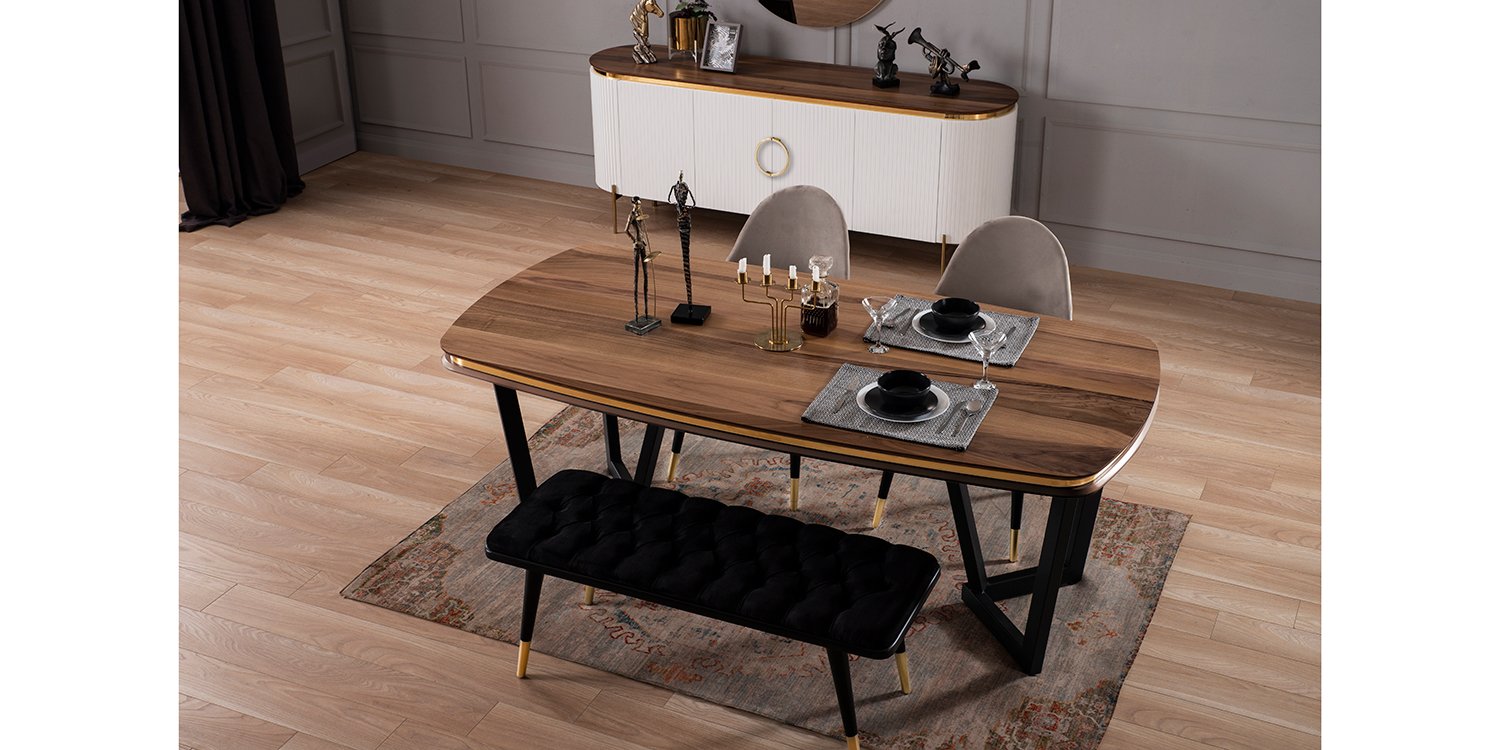 Tesla Yemek Odası Takımı Metal