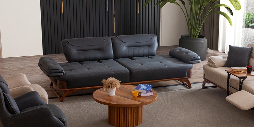 Jaguar Koltuk Takımı Antrasit-Krem