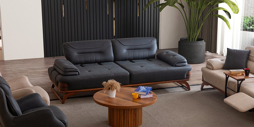 Jaguar Koltuk Takımı Antrasit-Krem