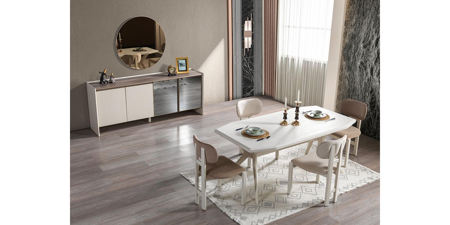 Asya Yemek Odası Takımı Ekru