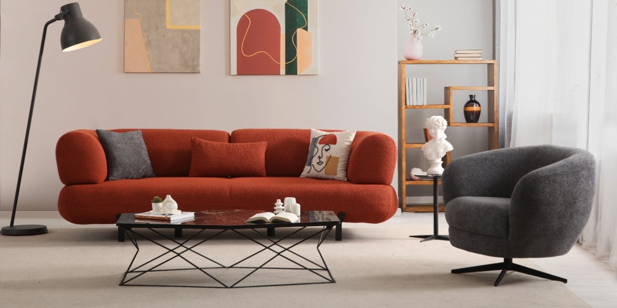 Manetti Koltuk Takımı Siyah Ayaklı