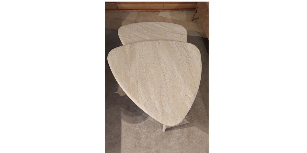 Delta Traverten İkili Sehpa Seti