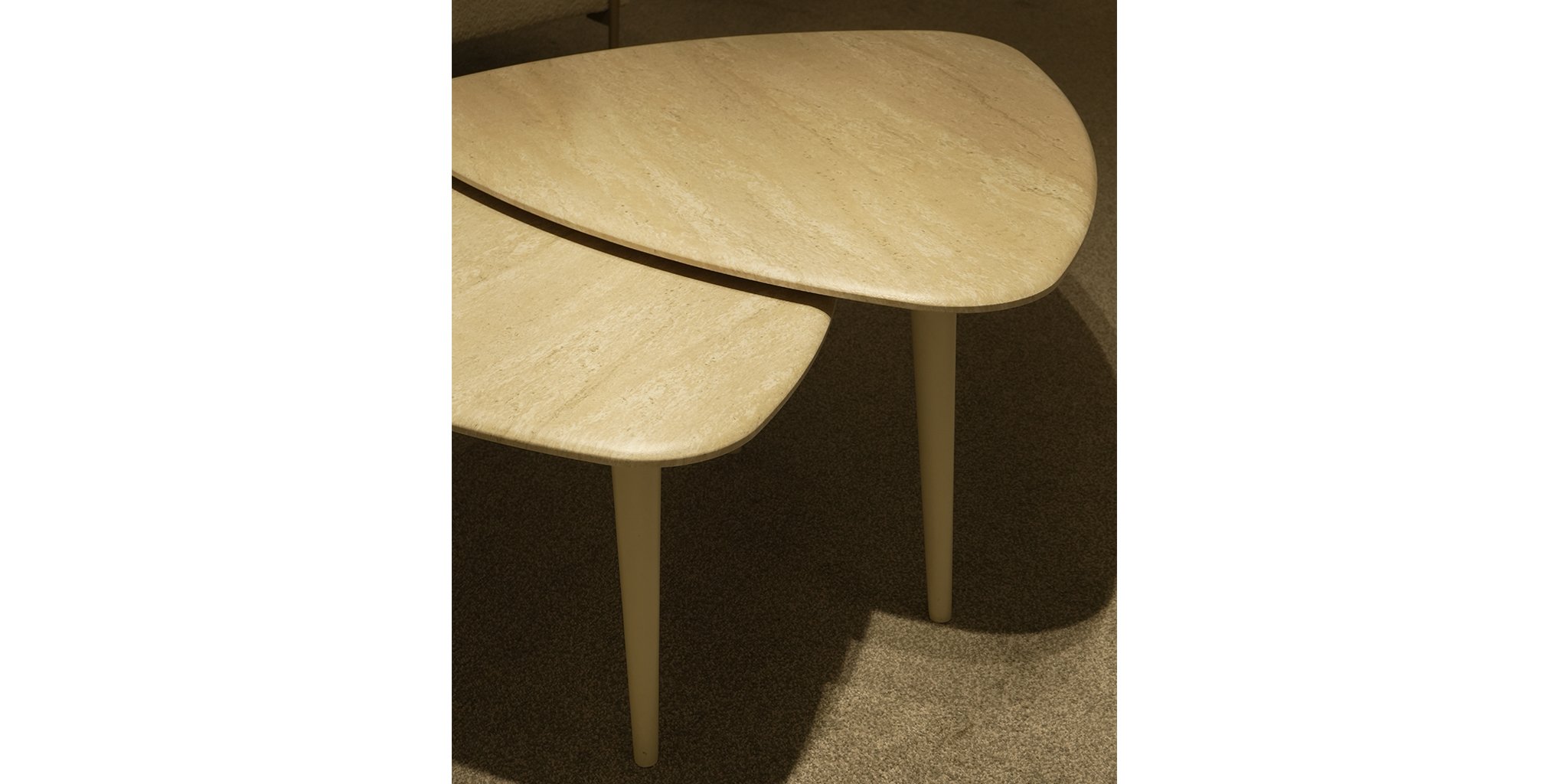 Delta Traverten İkili Sehpa Seti