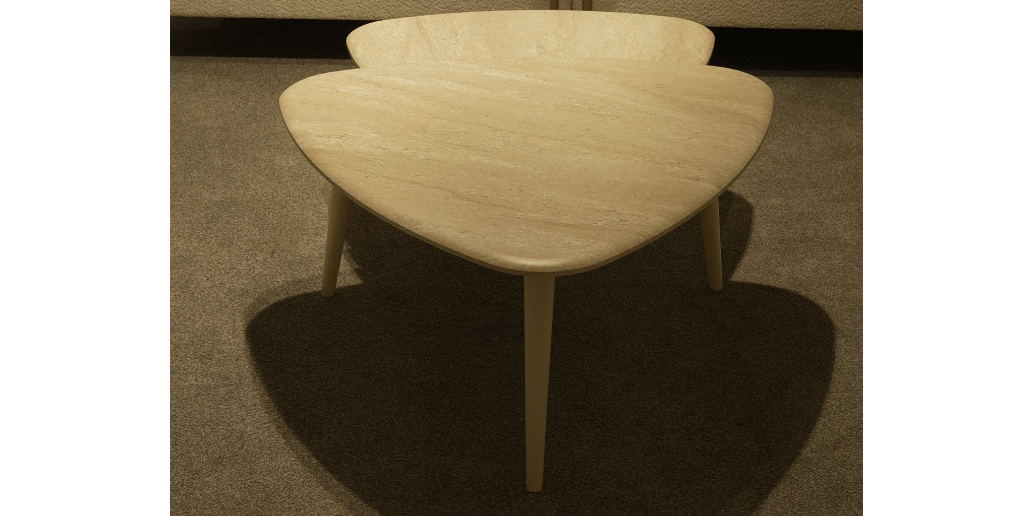 Delta Traverten İkili Sehpa Seti