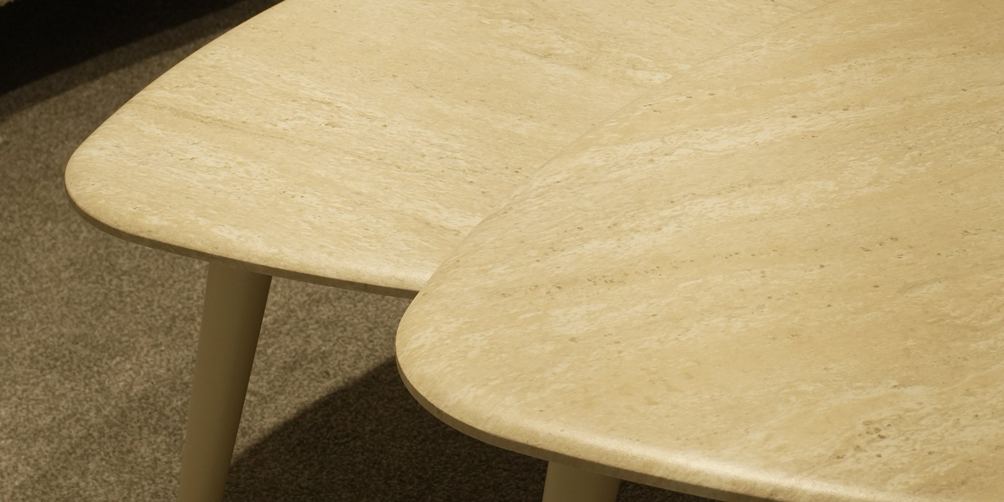 Delta Traverten İkili Sehpa Seti