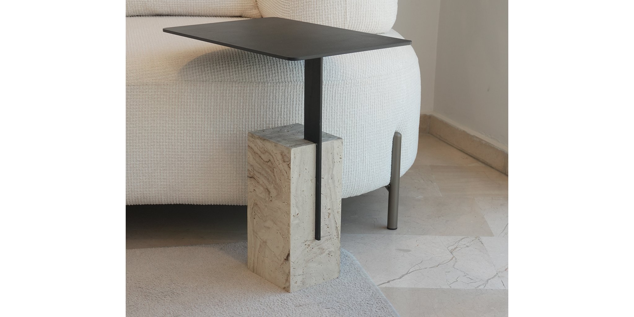 Taş Mermer Yan Sehpa