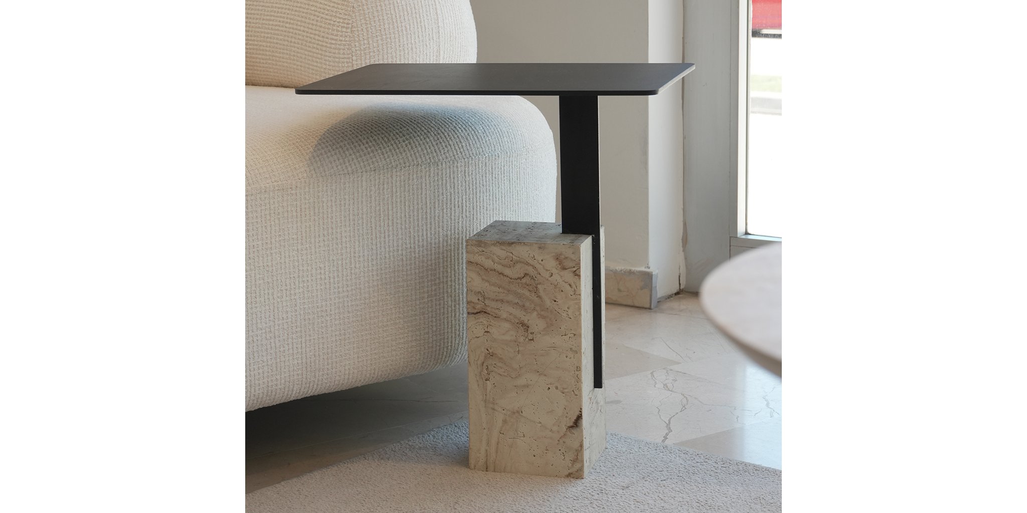 Taş Mermer Yan Sehpa