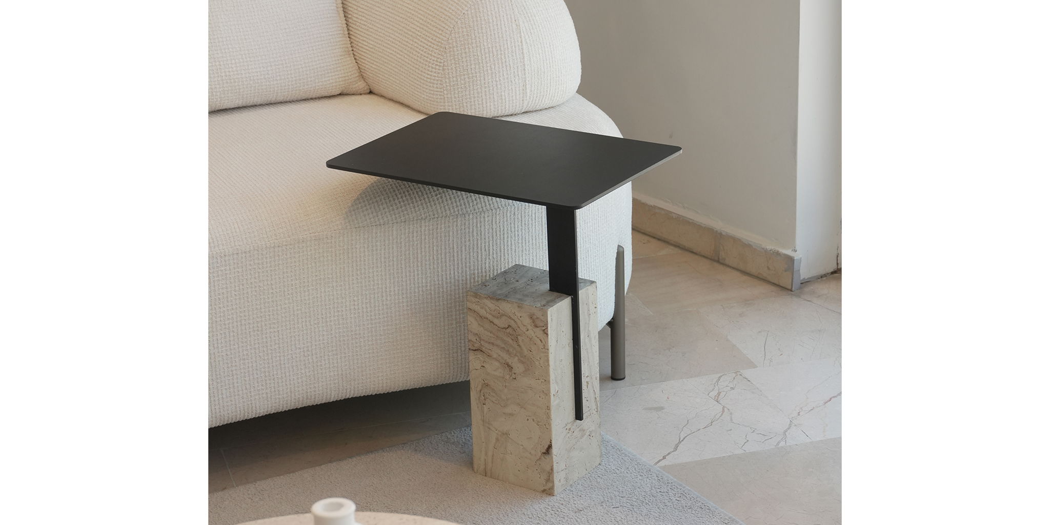 Taş Mermer Yan Sehpa