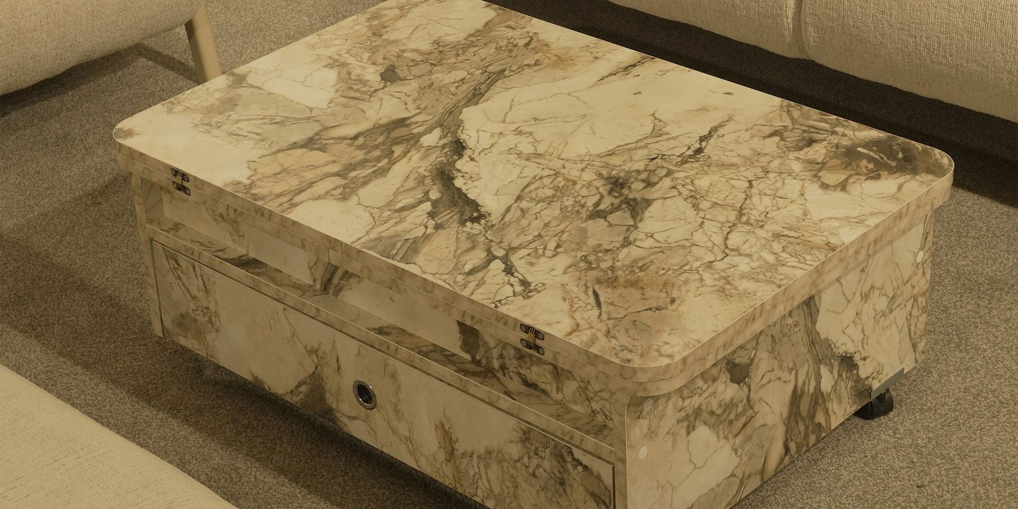 Traverten Akıllı Sehpa