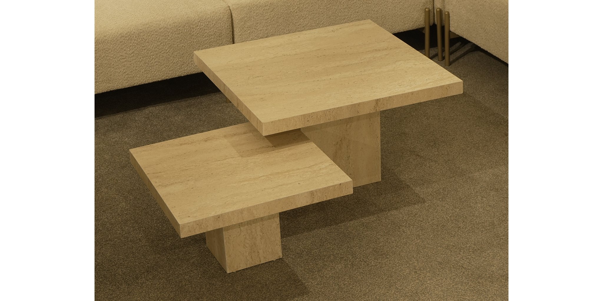 Traverten Sehpa Seti