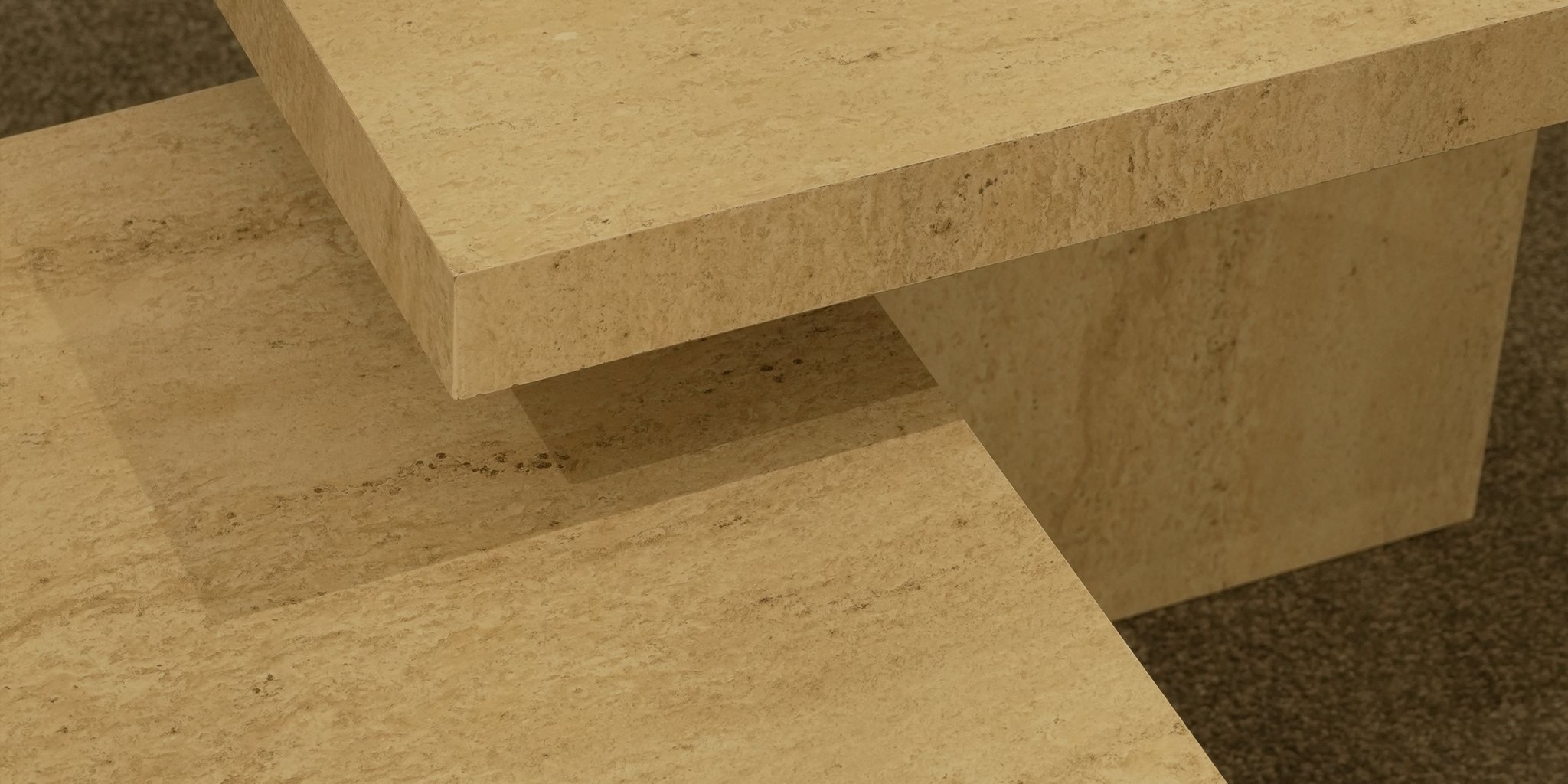 Traverten Sehpa Seti