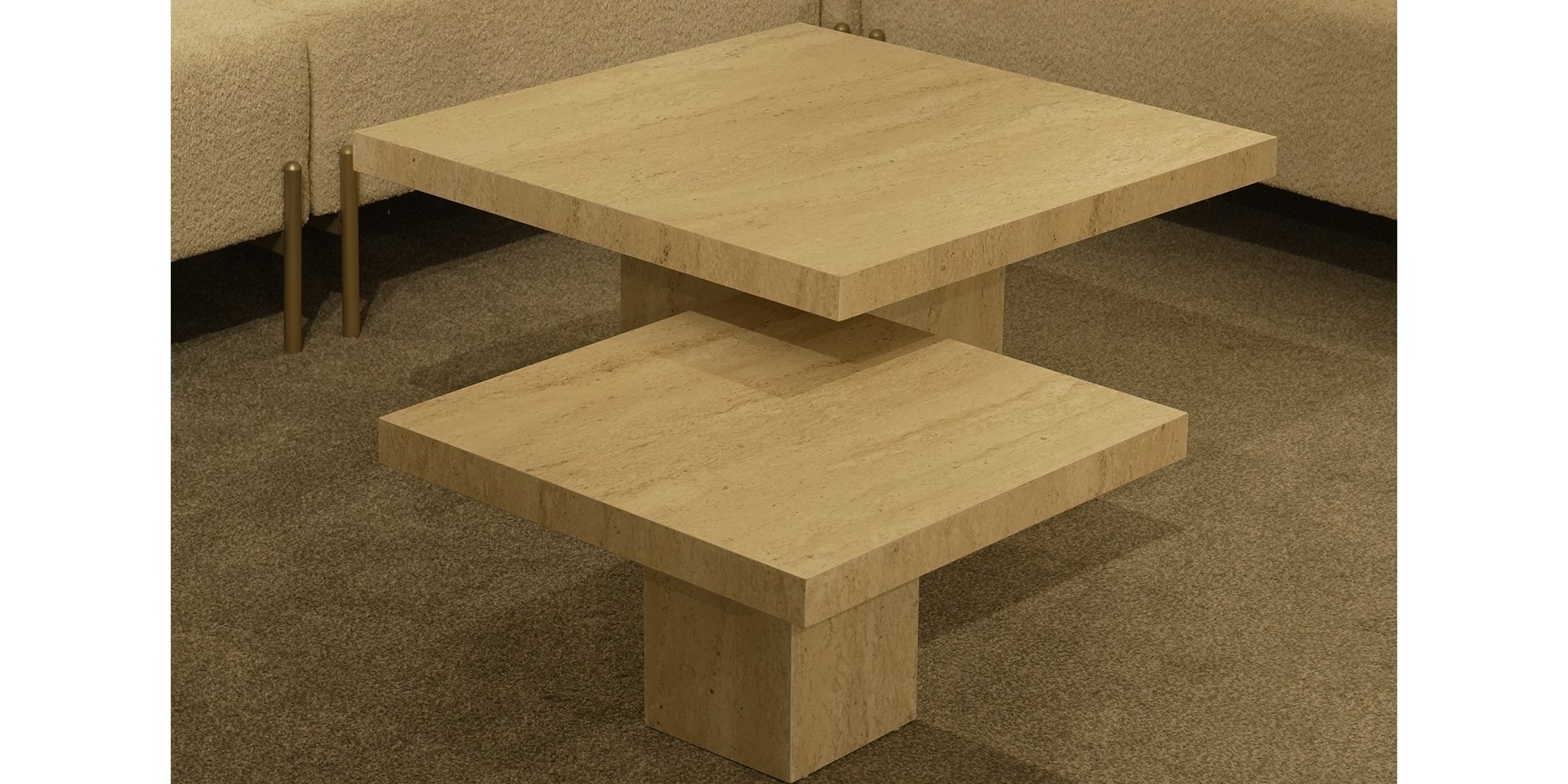 Traverten Sehpa Seti