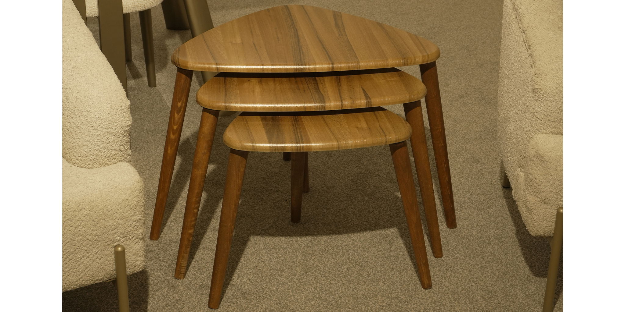 Üçlü Ceviz Zigon Sehpa