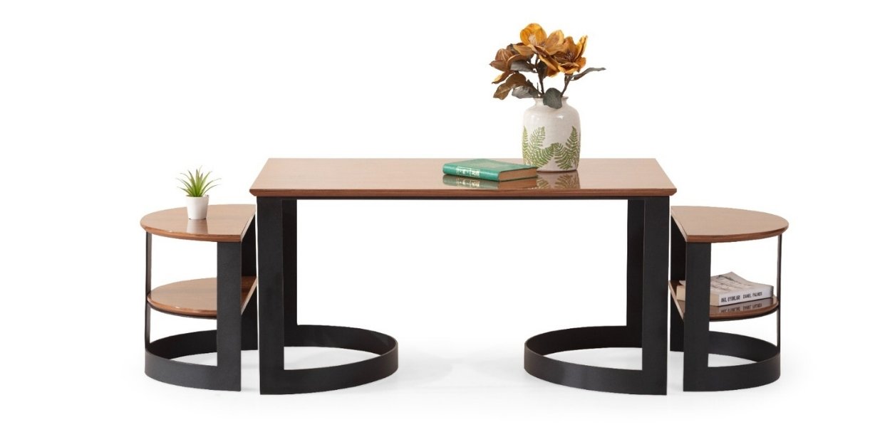 Fuga Fonksiyonel Orta Sehpa Siyah Ayaklı