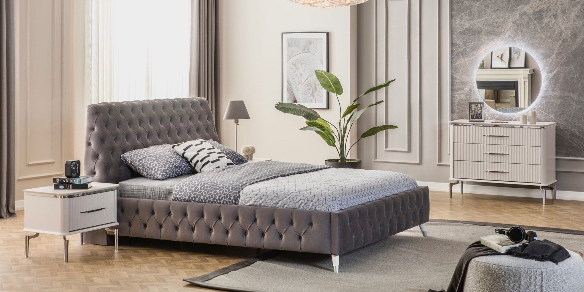 Royal Gümüş Yatak Odası Takımı