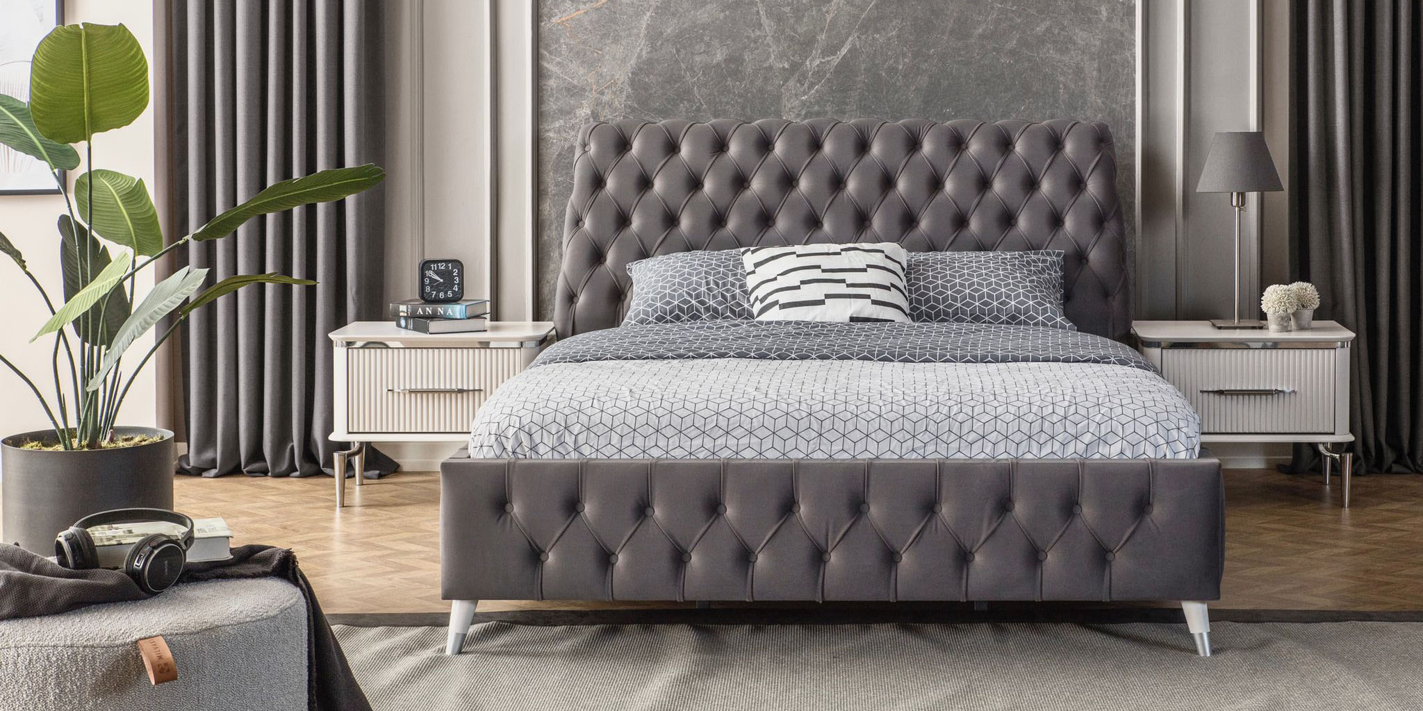 Royal Gümüş Yatak Odası Takımı