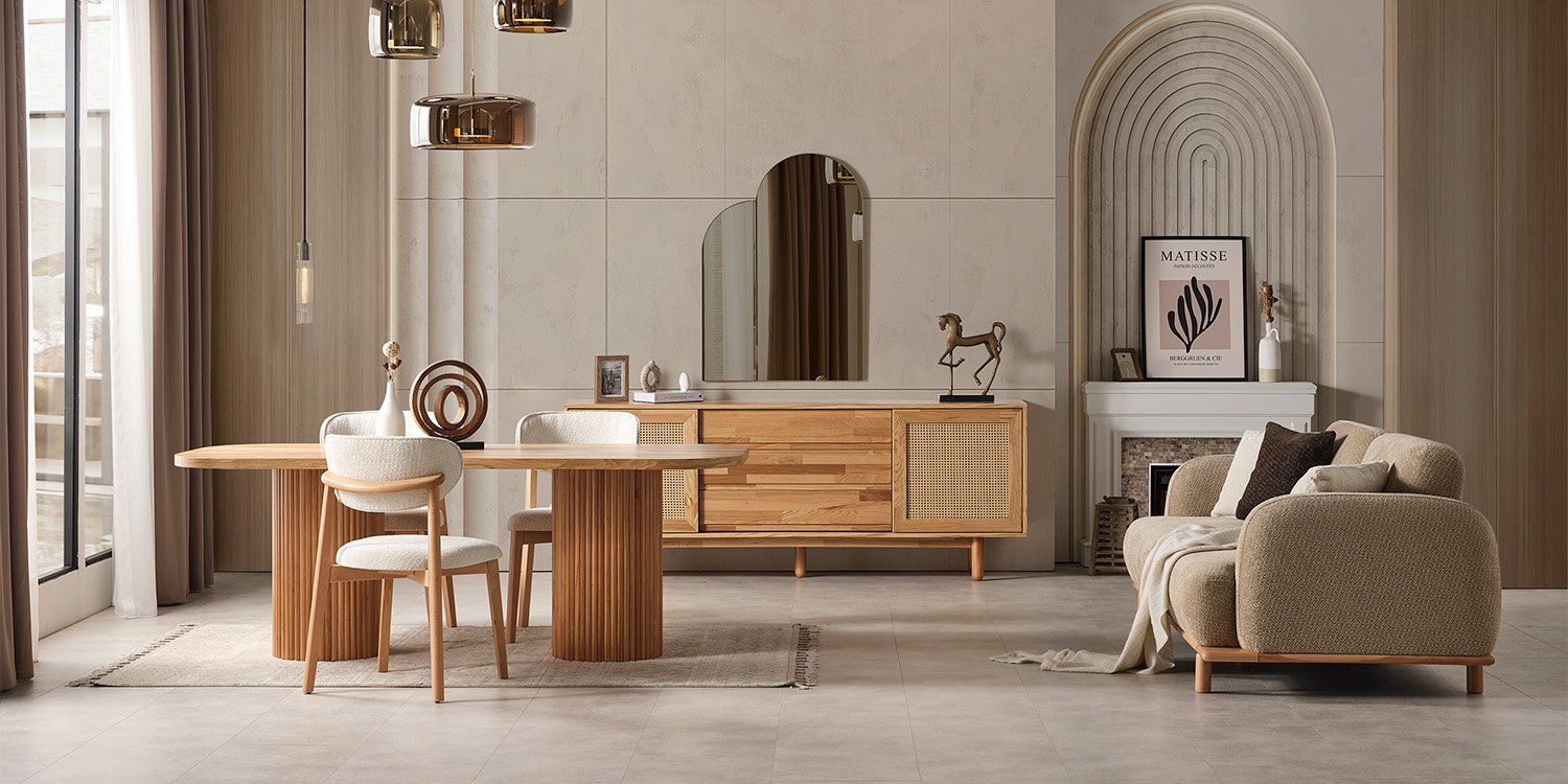 Bohem Yemek Odası Takımı Oval