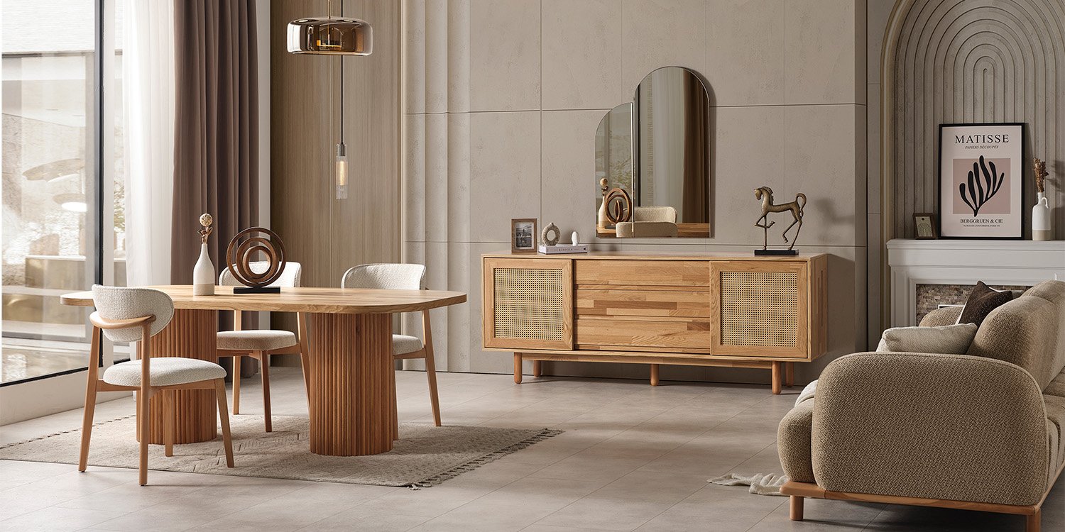 Bohem Yemek Odası Takımı Oval