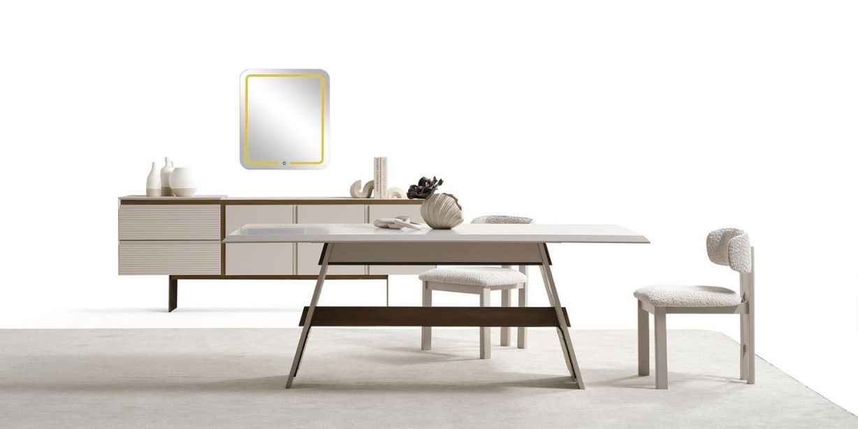 Moon Yemek Odası Takımı Ekru