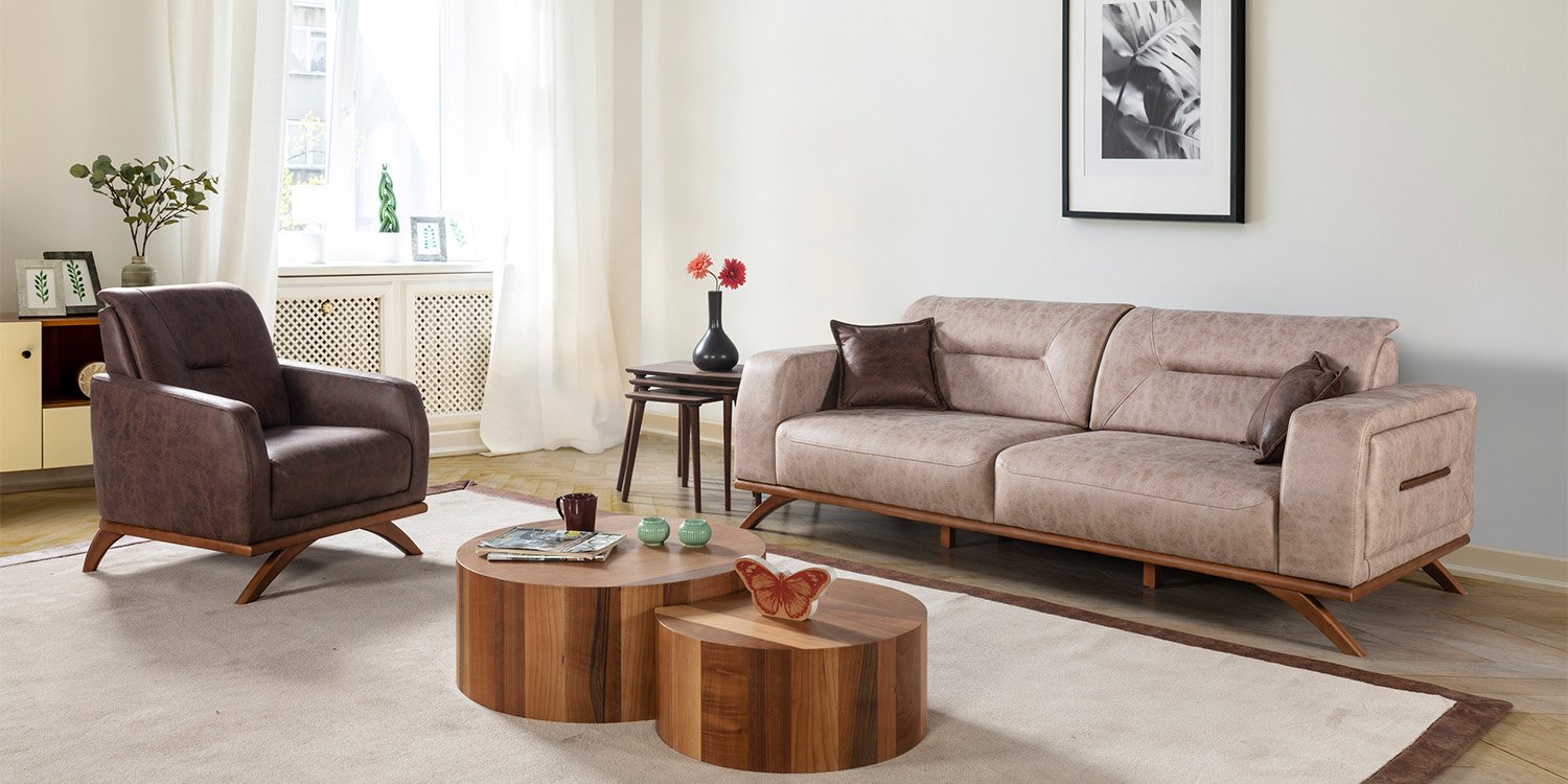 Pera Koltuk Takımı Kahve